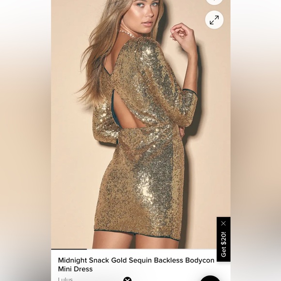 Lulus Dresses & Skirts - Lulus Gold Sequin Dress